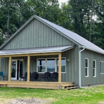 Small house built by mountain spring builders